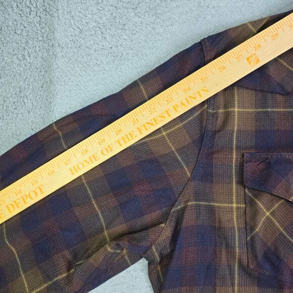 Wrangler Pearl Snap Shirt Men's XXL Brown Plaid Western Workwear Ranch Farm - Picture 8 of 9